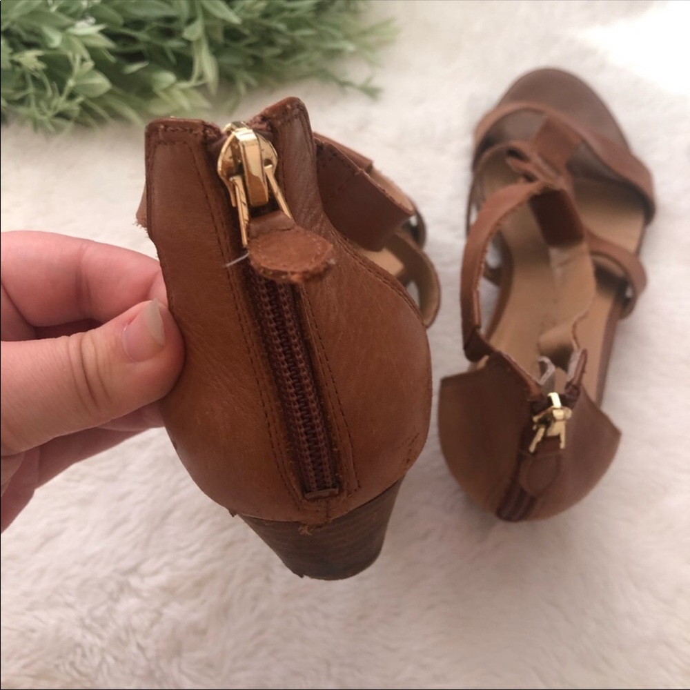 Franco Sarto Brown Wedge Sandals - Picture 7 of 8